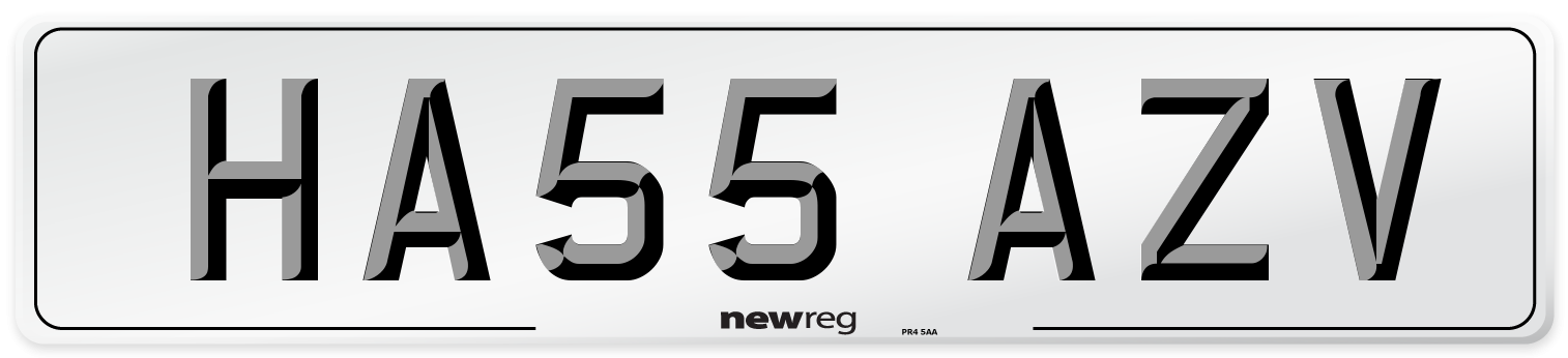 HA55 AZV Number Plate from New Reg